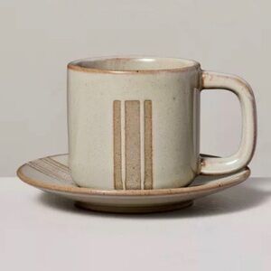 Hearth & Hand with Magnolia 5oz Modern Stripe Stoneware Espresso Cup and Saucer